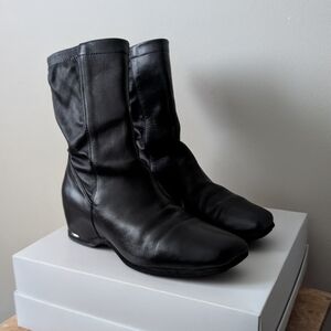 Issey Miyake Leather In Heel Boots Rare 2000s